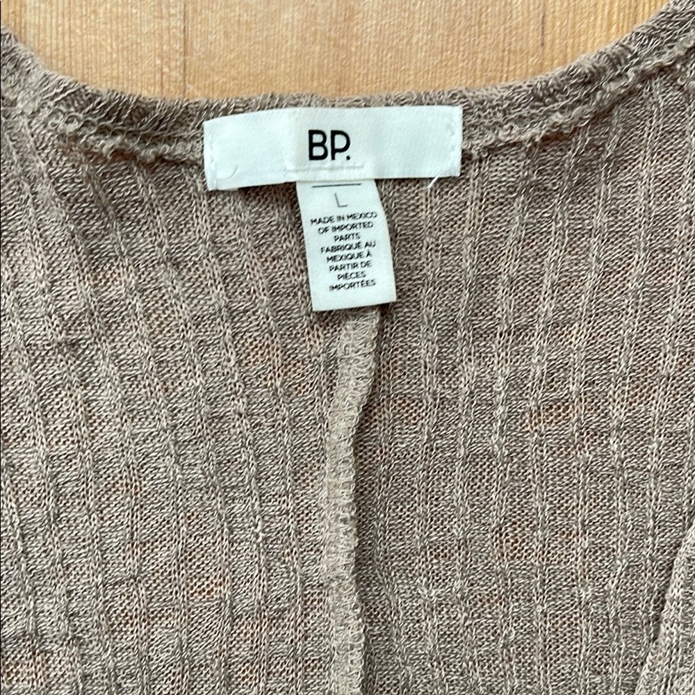 Women's Beige Ribbed Cardigan Sweater - Picture 2 of 2